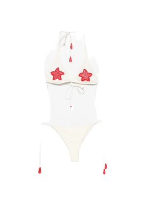 MC2 Saint Barth bead-embellished tassel bikini - Neutrals
