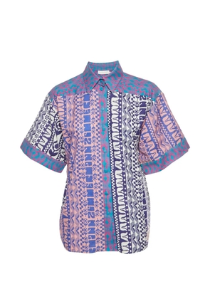ZIMMERMANN Acadian spliced-print shirt - Purple