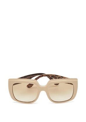 Dolce & Gabbana Pre-Owned leopard-print square sunglasses - Neutrals