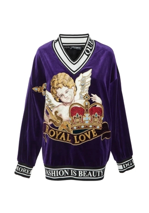 Dolce & Gabbana Pre-Owned Royal Love-embroidered sweater - Purple
