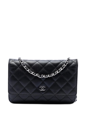CHANEL Pre-Owned 2016-2017 CC Quilted Caviar Wallet on Chain crossbody bag - Black