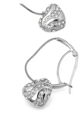 GUESS USA crystal-embellished heart earrings - Silver
