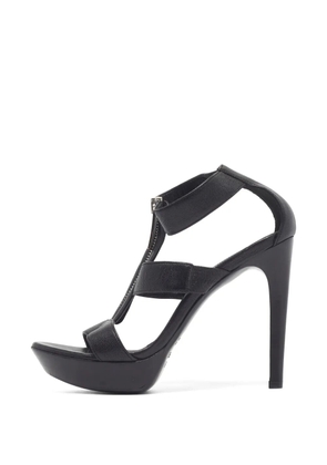 Fendi Pre-Owned front zip ankle strap sandals - Black