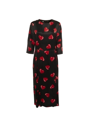 Love Moschino midi heart-print flared dress - Black