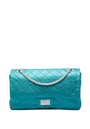 CHANEL Pre-Owned 2008-2009 Quilted Metallic Calfskin Reissue 2.55 Flap 227 shoulder bag - Blue