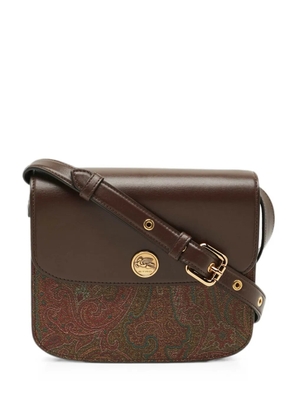 Etro Pre-Owned Tracolla paisley-print leather-trim shoulder bag - Brown