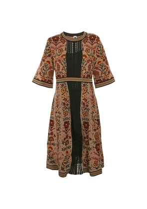 Missoni Pre-Owned floral-print knit cotton midi dress - Brown