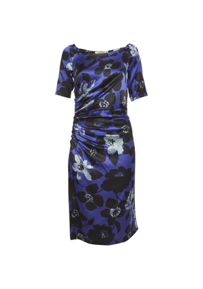 Etro Pre-Owned midi floral-print ruched dress - Blue