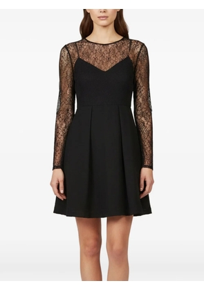 SANDRO lace pleated mini dress - Black