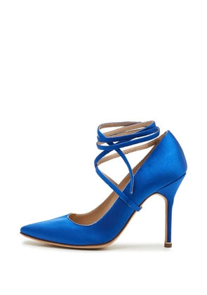 Manolo Blahnik x Vetements ankle-wrap pumps - Blue
