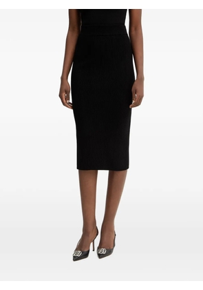 GUESS USA Terra ribbed-knit rear-slit skirt - Black