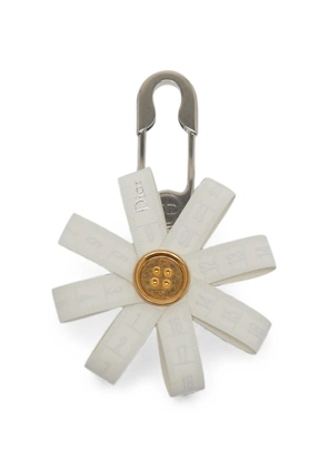 Christian Dior Pre-Owned daisy leather bag charm - White