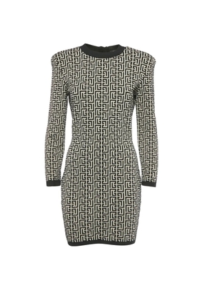 Balmain Pre-Owned monogram knitted midi dress - Black