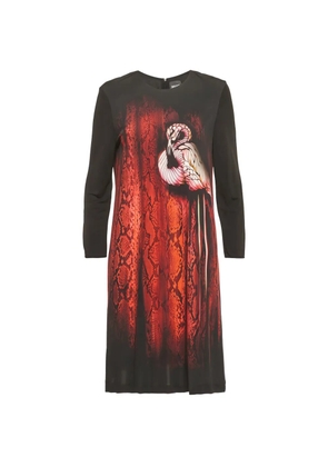 Just Cavalli Vintage snake-print flamingo mini dress - Black