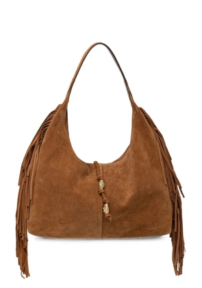 Pedro Del Hierro fringe-detail suede tote bag - Brown