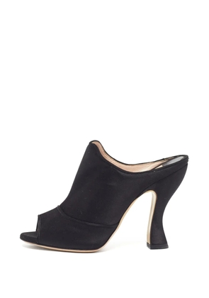 Miu Miu Pre-Owned open-toe satin mules - Black