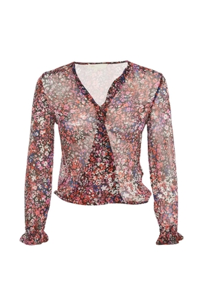 Maje floral-print long-sleeve top - Black