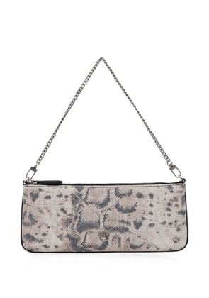PINKO Love Birds snake-effect clutch bag - Neutrals
