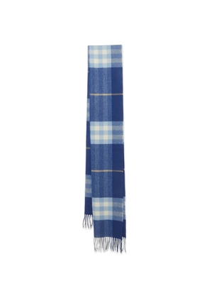 Burberry Pre-Owned checked fringed scarf - Blue