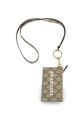 Balenciaga Pre-Owned x Gucci The Hacker Project GG Supreme card case - Neutrals
