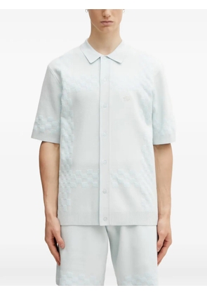Filling Pieces Resort checkered-knit short-sleeve shirt - Blue