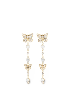 GUESS USA Borboleta butterfly-pendant faux-pearl earrings - Gold