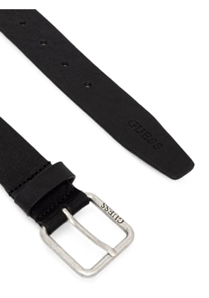 GUESS USA logo-engraved leather belt - Black