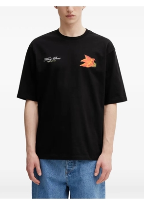 Filling Pieces Zucchini floral-print logo-print T-shirt - Black