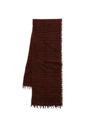 Faliero Sarti Principe checked fringed scarf - Brown