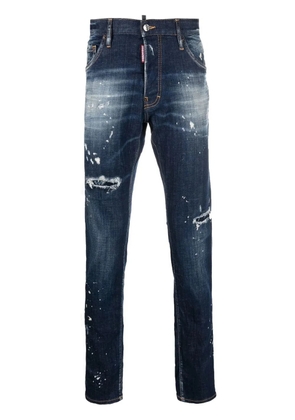 DSQUARED2 distressed-effect straight-leg jeans - Blue