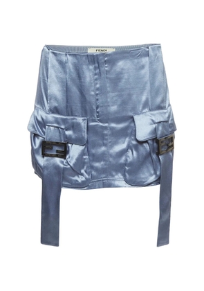 Fendi Pre-Owned satin cargo mini skirt - Blue