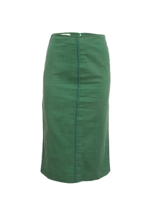 Fendi Pre-Owned embroidered-detailing cotton skirt - Green