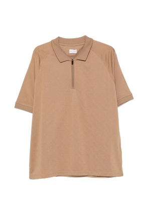 Pal Zileri geometric-pattern zip-fastening polo shirt - Neutrals