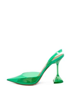 Amina Muaddi Holli Glass pointed-toe pumps - Green