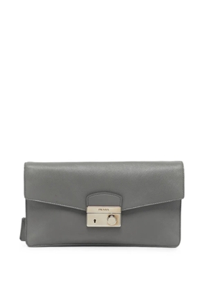 Prada Pre-Owned Saffiano soft clutch bag - Grey