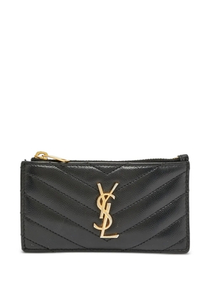 Saint Laurent Pre-Owned 2021 Cassandre-logo wallet - Black