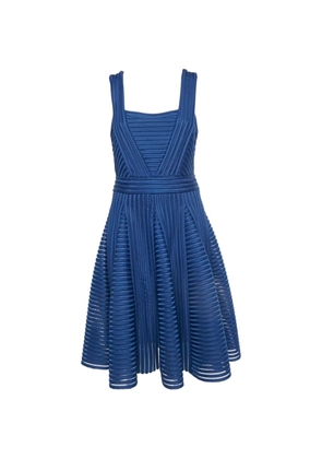 Maje striped mesh-panel minidress - Blue
