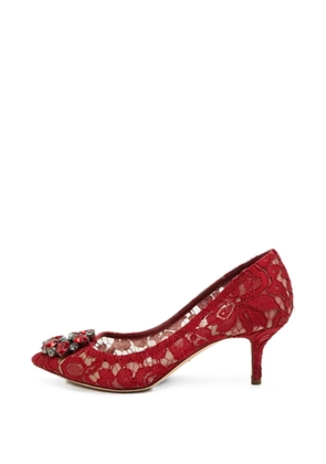 Dolce & Gabbana Pre-Owned Bellucci floral-lace heeled pumps - Red