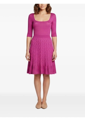 Missoni Pre-Owned ribbed-knit flared mid-length dress - Pink