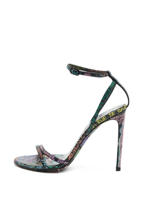 Balenciaga Pre-Owned graffiti-print sandals - Black