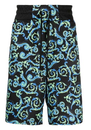 Versace Jeans Couture baroque-print knee-length shorts - Black