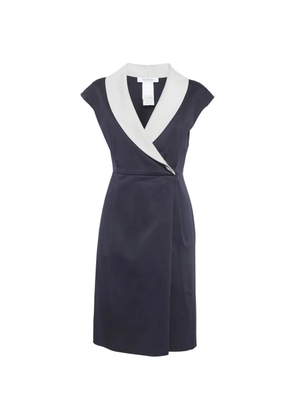Max Mara contrast-collar midi dress - Blue