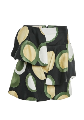 Marni Pre-Owned printed ruffled mini skirt - Black