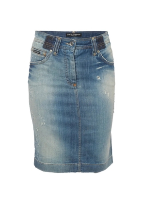 Dolce & Gabbana Pre-Owned faded denim pencil skirt - Blue