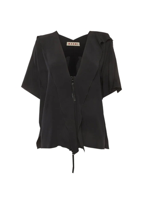 Marni Pre-Owned ruffled zip-front blouse - Black