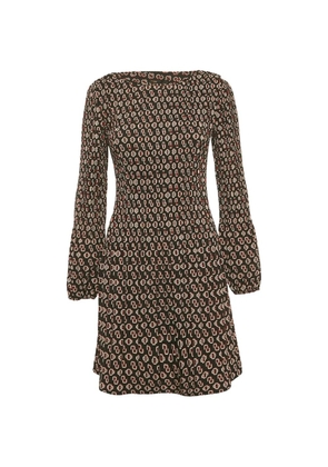 Maje logo-detail pattern midi dress - Black