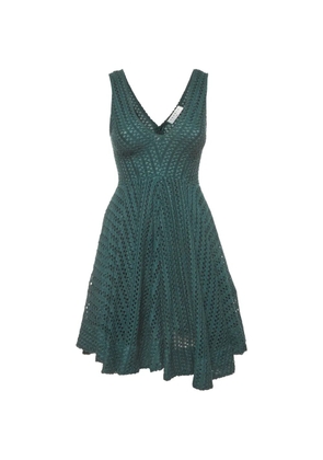 SANDRO crochet-knit midi dress - Green