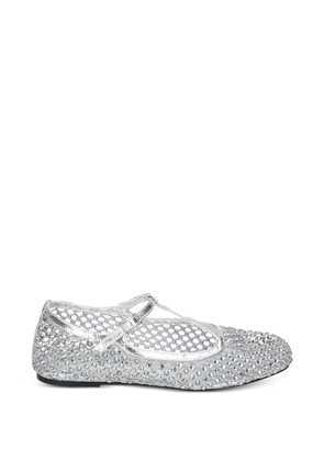 strategia shoes Astra rhinestone-embellished ballet flats - Silver