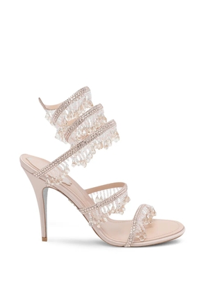 René Caovilla crystal-embellished Jahanara sandals - Neutrals