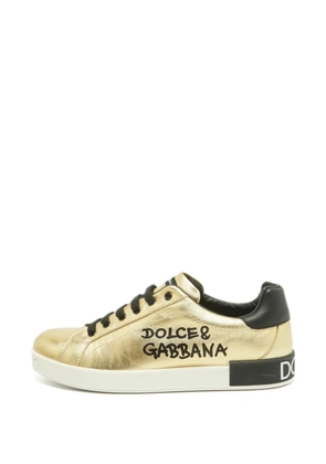 Dolce & Gabbana Pre-Owned Portofino leather sneakers - Gold